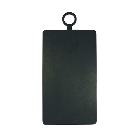 Rectangular Black Mango Wood Cutting Board with Handle | Fourth Interiors