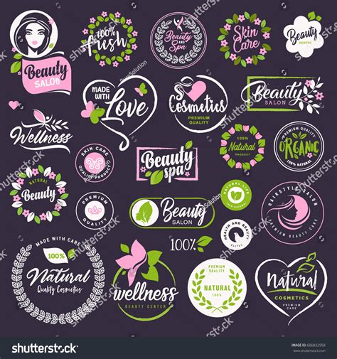 Cosmetics Beauty Labels Elements Set Vector Stock Vector (Royalty Free ...