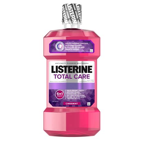 Listerine Total Care Anticavity Mouthwash, Cinnamon & Mint Flavor, 1 L - Walmart.com