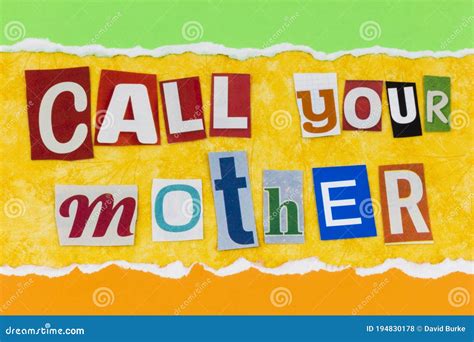 Call Mother Hello Mom Mommy Family Love Stock Photo - Image of font, parent: 194830178