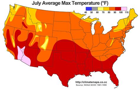 World Temperatures Map By Month - United States Map