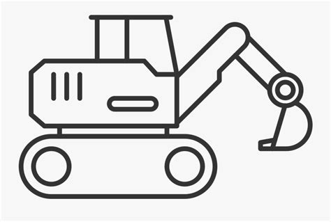 Backhoe - Digger Black And White , Free Transparent Clipart - ClipartKey