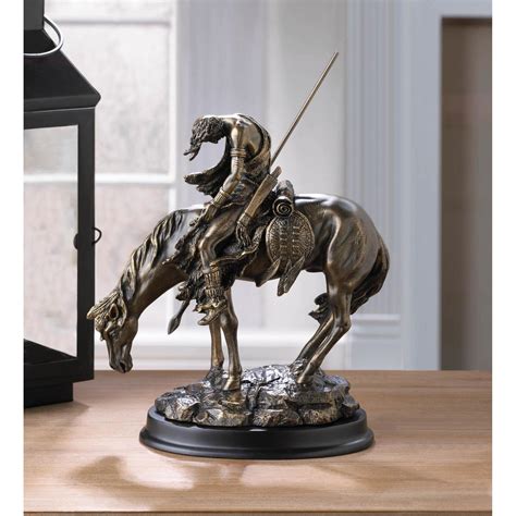 END OF THE TRAIL Statue Bronze Finish - Figurines