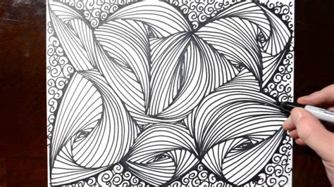 Doodle Curved Line Sketch Pattern - #13 - YouTube