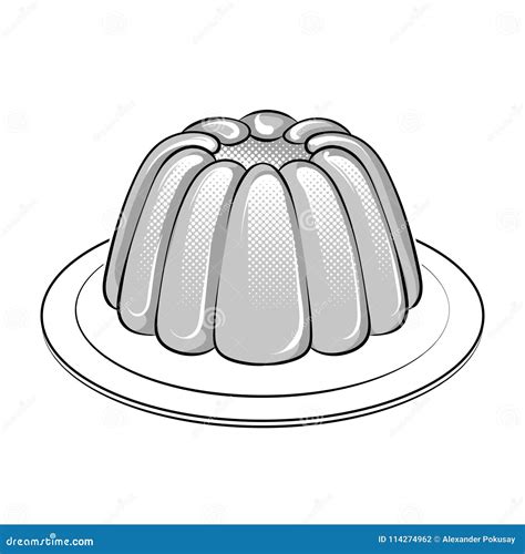 Jelly Dessert Coloring Book Vector Illustration Stock Vector ...