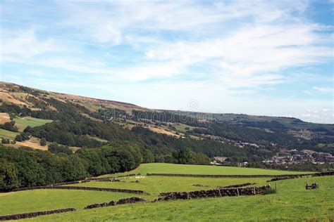 Calder Valley in Calderdale West Yorkshire with the Village of ...