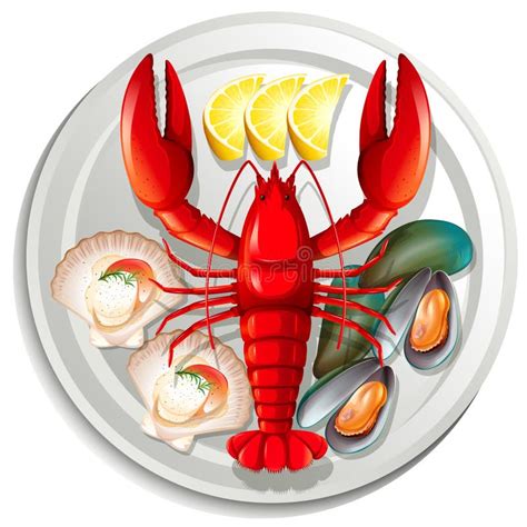 Seafood stock vector. Illustration of clipart, food, lobster - 57014686