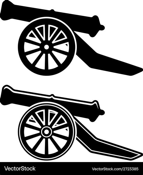 Ancient cannon symbol Royalty Free Vector Image