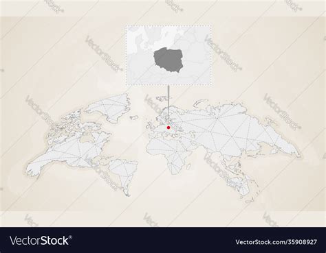 Map poland with neighbor countries pinned Vector Image