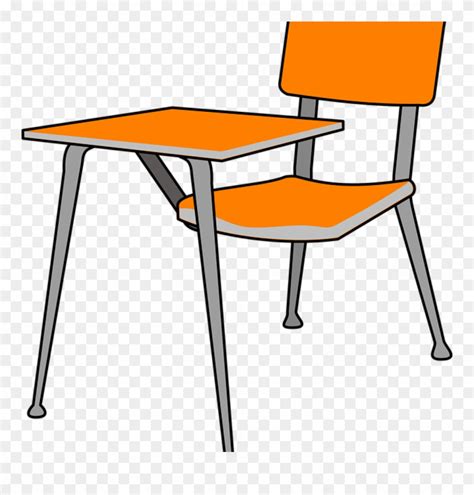 School Chair Clipart Desk School Chair Free Vector - Student In Desk Clipart - Png Download ...