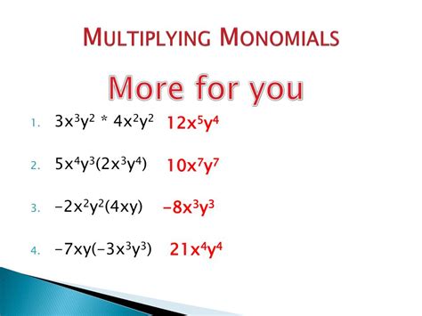 Multiplying Monomial By A Monomial