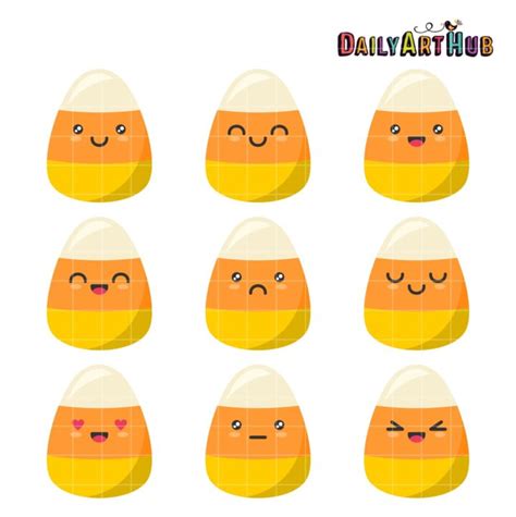 Candy Corn Emojis Clip Art Set – Daily Art Hub // Graphics, Alphabets & SVG