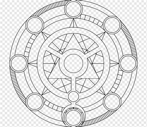 Ilustrasi lingkaran ritual, lingkaran sihir, lingkaran sihir, simetri ...