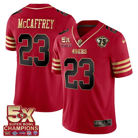 Men’S 49Ers 5X Super Bowl Patch Black Red Vapor Jersey – Stitched ...