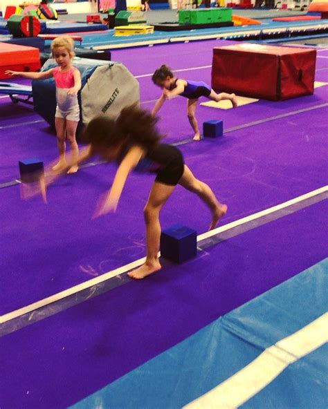 Fun exercise for teaching leaps AND handstands to little ones. Leap over the block -freeze in ...