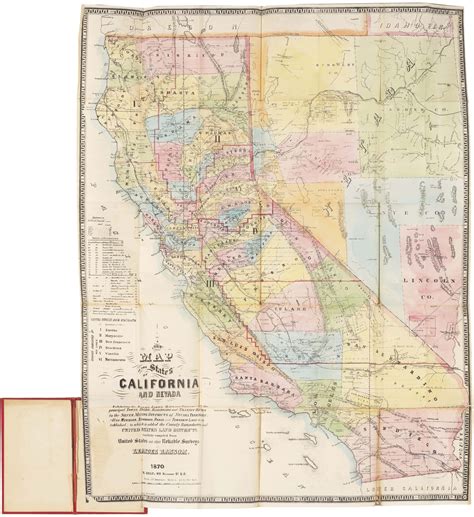 1870 map of California and Nevada by pioneering surveyor Leander Ransom ...