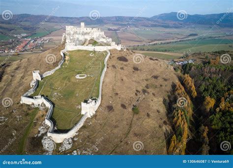 Aerial View of Spis Castle, Slovakia Stock Image - Image of history ...