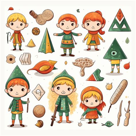 Premium Vector | Christmas characters elf