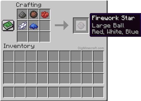 How to make a Red, White and Blue Large Ball Firework Star in Minecraft