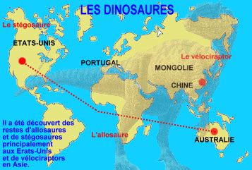 carte disparition dinosaures