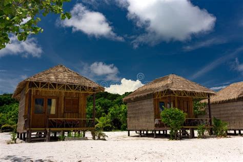 Wooden Beach Hut on Koh Rong Samloem Island Stock Image - Image of panorama, green: 114679279