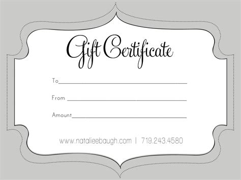 Natalie Ebaugh Photography: Gift Certificates