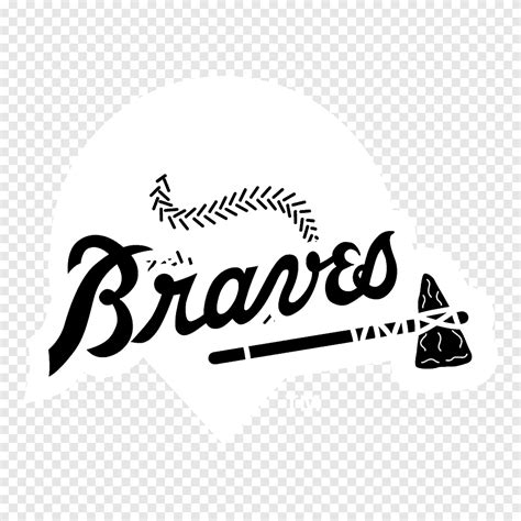 Logo Black and white Brand Atlanta Braves, atlanta braves, text, logo png | PNGEgg
