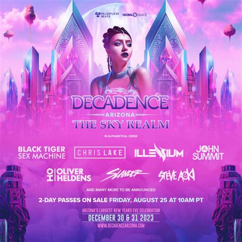 Decadence Arizona: The Sky Realm phase 1 lineup is here! | Decadence Arizona | December 30-31, 2024