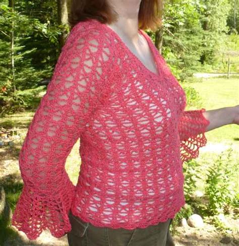 Life in the Swamp: My Crocheted Summer Sweater the Bell Sleeve Pullover