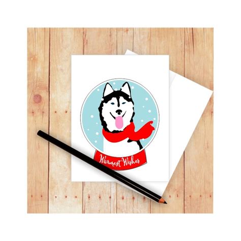 Husky Christmas Cards Husky Holiday Cards Husky Greeting - Etsy