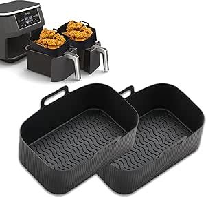 Silicone Air Fryer Liners for Ninja Air Fryer Dual, Ninja Air Fryer Accessories, Reusable Air ...