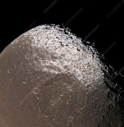 Saturn's moon Iapetus - Stock Image - R400/0083 - Science Photo Library