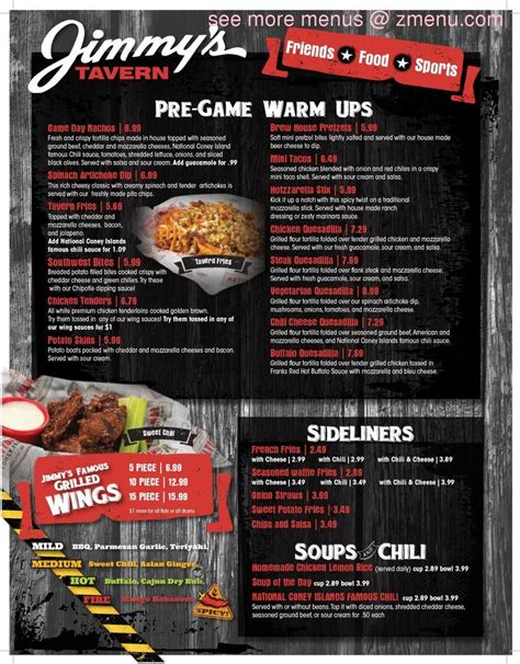 Online Menu of Jimmy's Tavern Restaurant, Warren, Michigan, 48093 - Zmenu