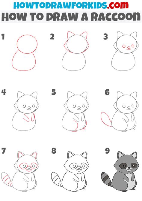 How to Draw a Raccoon - Easy Drawing Tutorial For Kids