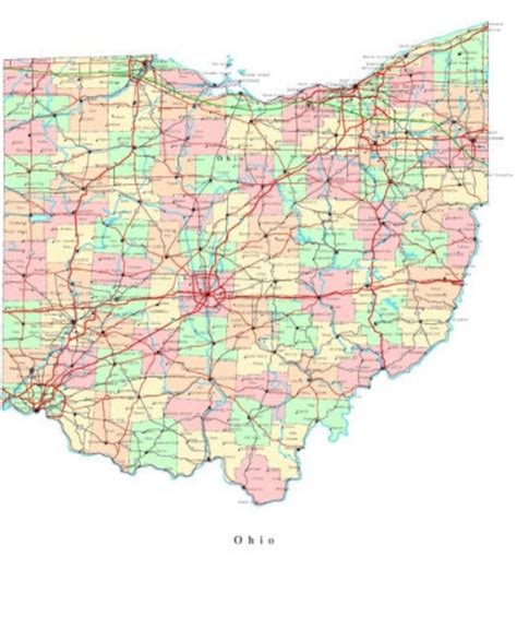 OHIO STATE ROAD Map Glossy Poster Picture Photo Banner City County Columbus - Etsy