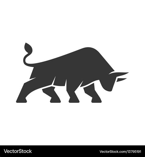 Bull logo business icon on a white background Vector Image