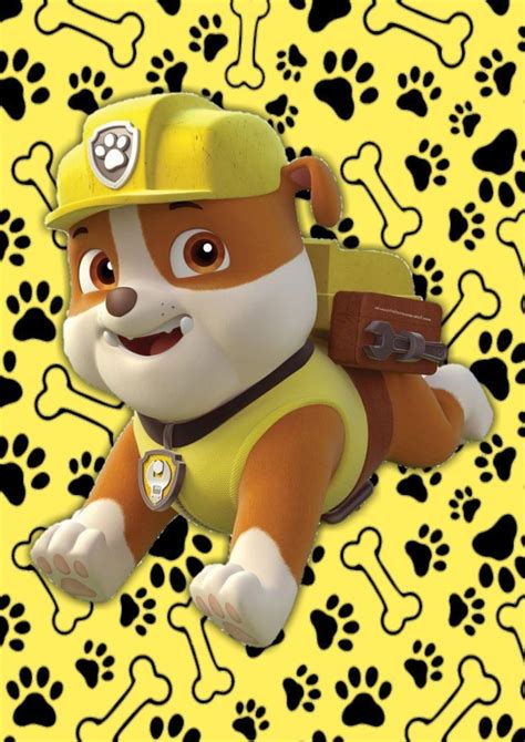 a cartoon dog wearing a yellow fireman's hat