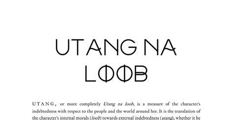 Utang Na Loob Filipino Culture