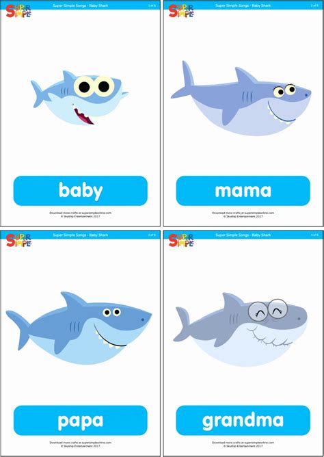 Coloring Alphabet Flash Cards New Baby Shark Family Flashcards Super ...