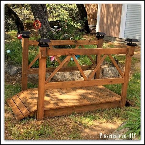 Free woodworking plans to build a wood garden bridge. Add some ...