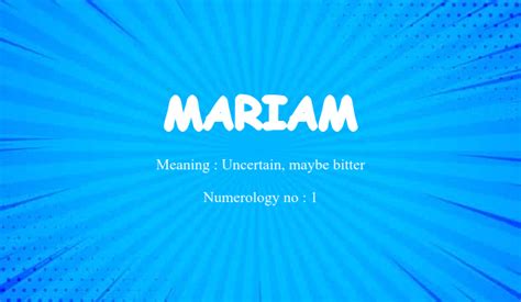 Mariam Name Meaning