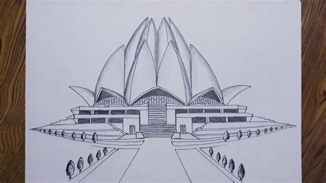 How to draw Lotus temple step by step so easy - YouTube