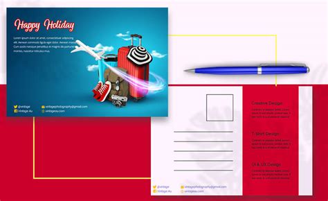 Holiday Postcard Customizable PSD Design Template | room surf.com