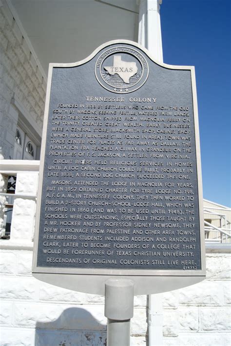 Tennessee Colony - TEXAS HISTORICAL MARKERS