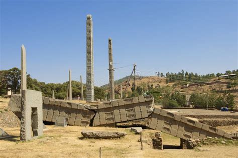 UNESCO World Heritage Obelisks Of Axum, Ethiopia. Stock Photo - Image ...