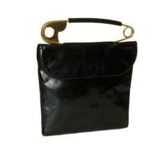 Koret Leather Handbag with Safety Pin Handle at 1stDibs | safety pin handle purse, safety pin ...