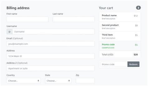 12+ Bootstrap Checkout Form Design Examples - OnAirCode