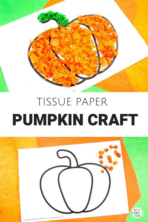 Tissue Paper Pumpkin Craft - Arty Crafty Kids