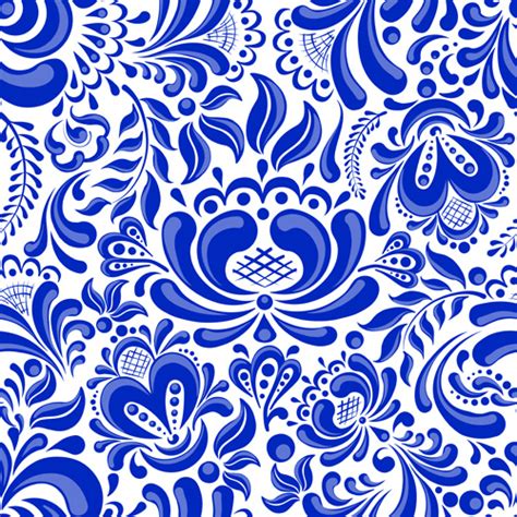 Chinese blue and white seamless pattern vector Vectors graphic art ...