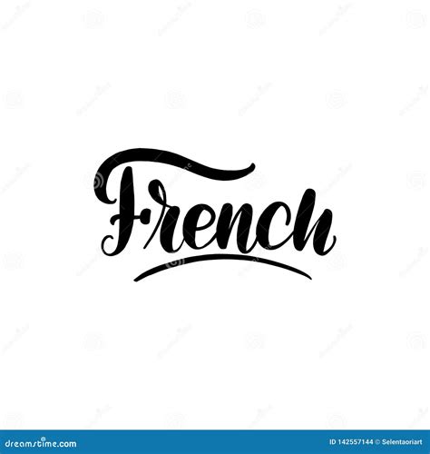 French Lettering Card. Typographic Design Stock Vector - Illustration of isolated, script: 142557144